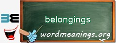 WordMeaning blackboard for belongings